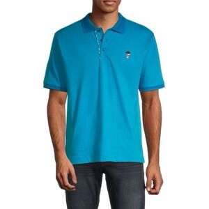 NWT Robert Graham Men's S Lucifer Classic Fit Skull‎ Embroidered Polo Blue - $98